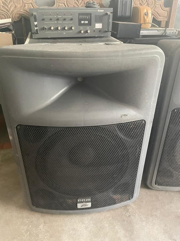 Caixa de som Peavey PR 15 por R$4500 reais e Amp Staner MP 200 por R$250 reais