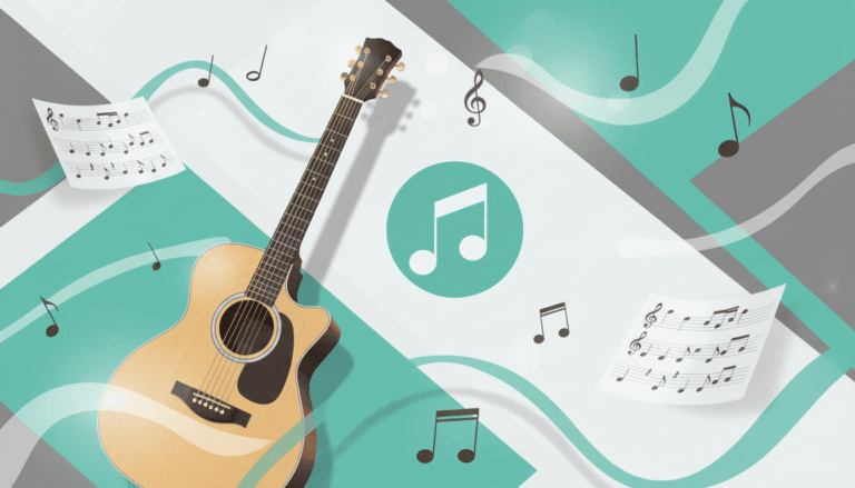 como aprender violão sozinho com violão e elementos musicais